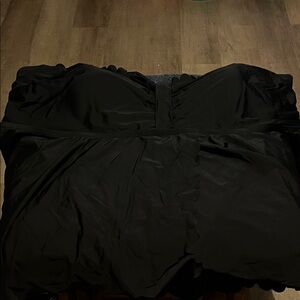 Torrid Black Strapless Swim Top